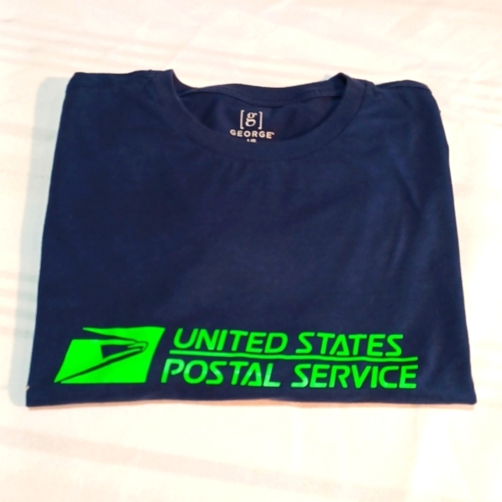 Usps LARGE TEE NAVY WITH NEON GREEN APLIQUE